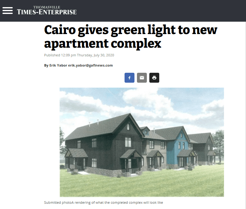 Cairo Gives Green Light to New Apartment Complex - Thomasville Times-Enterprise