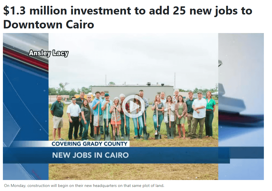 $1.3 million investment to add 25 new jobs to Downtown Cairo - WALB News